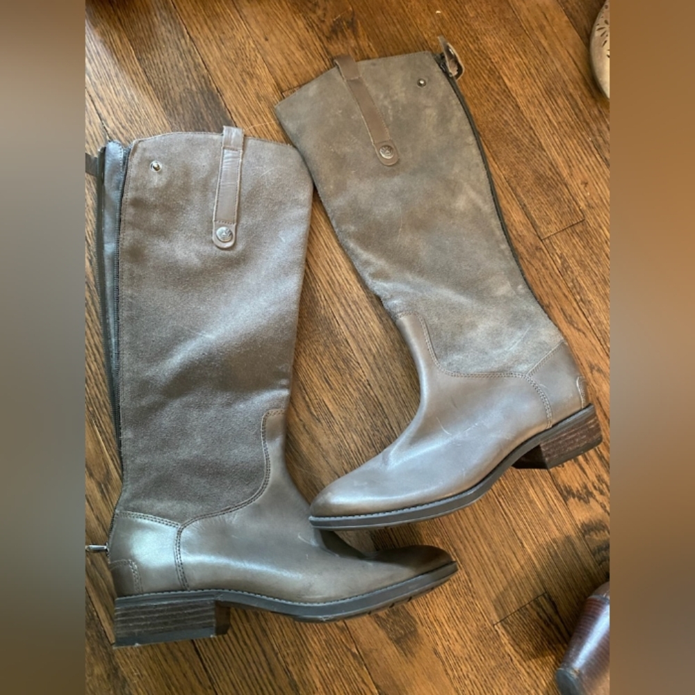 sam edelman boots 8 zippered gray